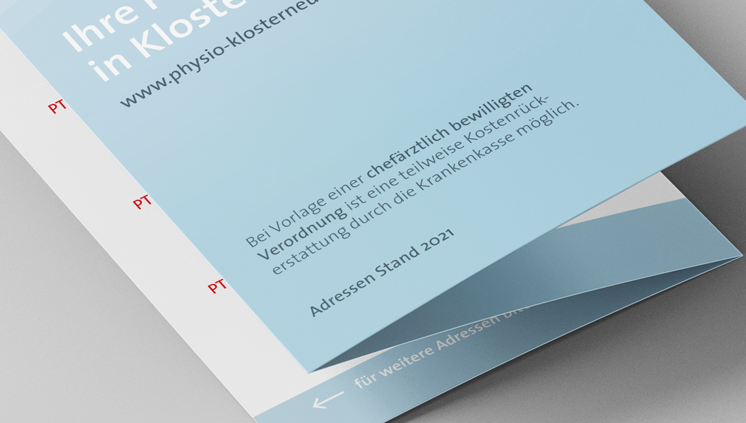 Physiotheraphie Folder Detailansicht Cover